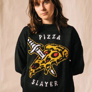 Pizza Slayer Knit Sweater